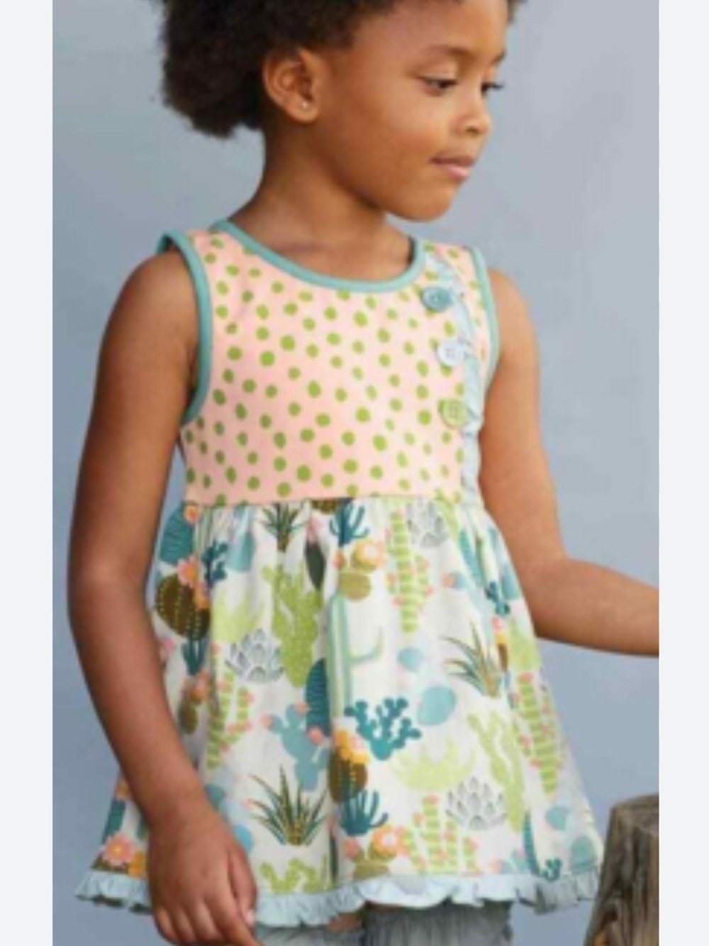Matilda Jane Cactus Sunrise Ruffle Sleeveless Top